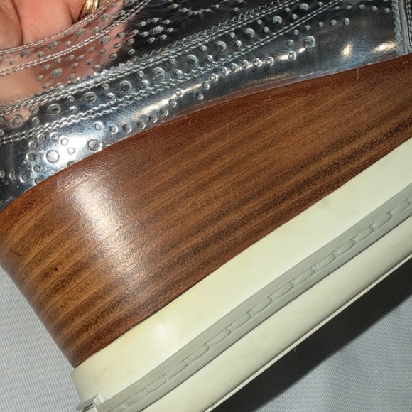 Miu Miu Mirror Silver Platform Sneakers - Picture 14 of 17